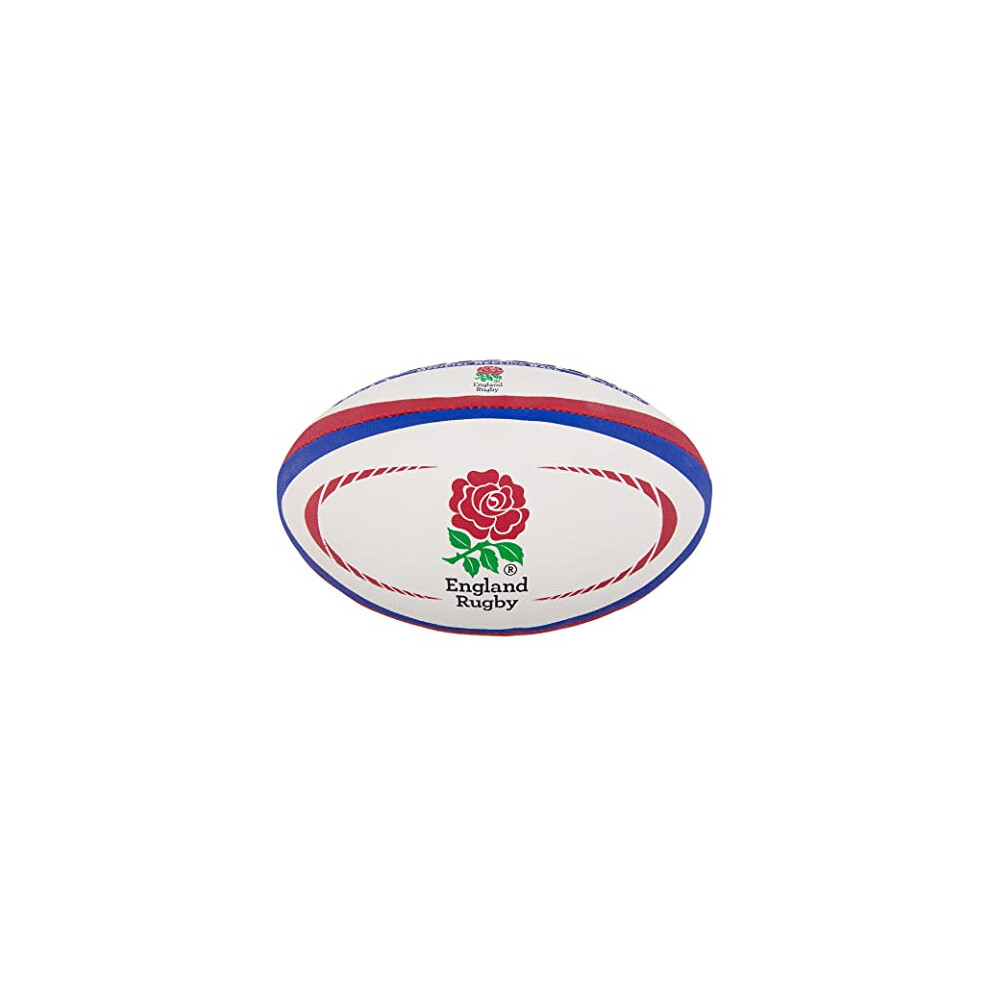 England Rugby Replica Ball - White/Red, Size 4