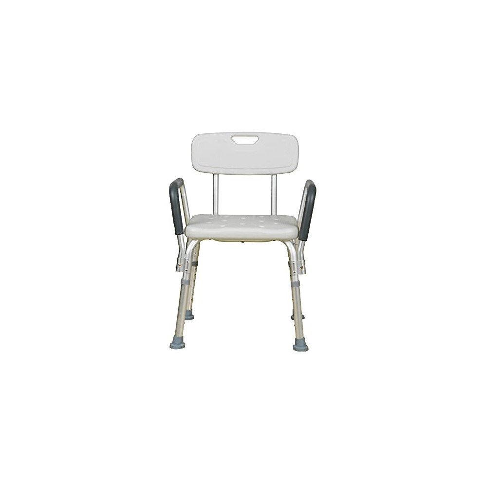 Or8 Wellness Bath Shower Chair Rectangular Adjustable With Armrest And Backrest, Anti-Slip Padded Medical Shower Seats Stool Ergonomic Aid For Handicap,