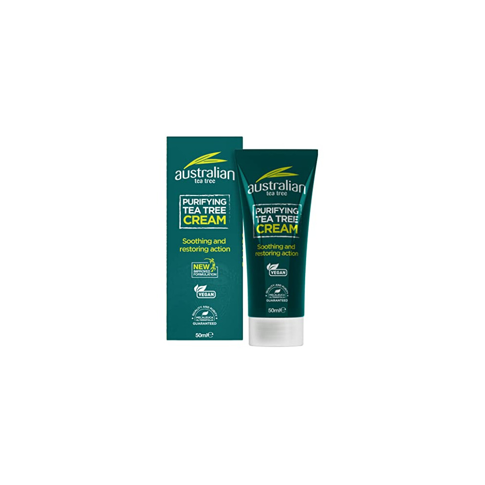 Australian Tea Tree Cream Purifying, Natural, Vegan, Cruelty Free, Paraben And Sls Free, Soothing, 50 Ml