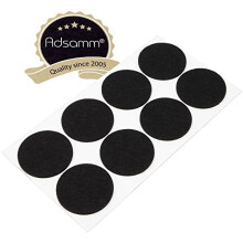 Adsamm / 8 x self-adhesive felt pads/Black/ø 2.36'' (ø 60 mm) / round / 0.138'' / 3.5 mm thick stick-on furniture felt glides/Furniture & Chair