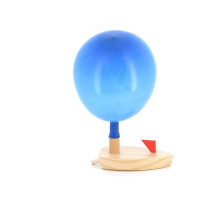 Balloon Powered Wooden Boat , 16 x 7 x 5 cm