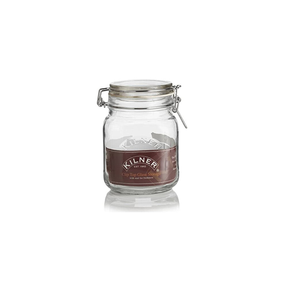 Square Clip Top Jars 1ltr - Case of 12 | Kilner Preservation Jars, Kilner Storage Jars, Kilner Jam Jars with Cliptop Lid