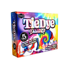 Tie Dye Kit Kids - 5 Colours with Extra Dye Powder, Rubber Bands, Gloves and Funnel - Art and Craft Set for Dyeing Clothes, Creative Games &