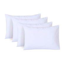 White Pillow Cases 4 Pack - T200 100% Egyptian Cotton Envelop Closure Pillowcases - Hotel Quality Wrinkle Free Soft & Breathable Pillows Cover