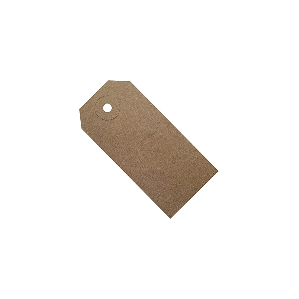 Unstrung Tags Brown Reinforced Card Clothing Parcel Label Gift Swing Tickets Kraft Price Labelling 96mm x 48mm (Pack of 200)