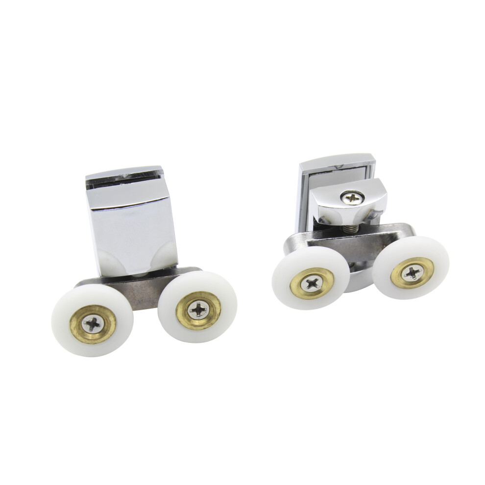 Solid Zinc Alloy 23Mm Diameter Shower Glass Door Rollers, Shower Twin Wheels Runner Pulleys, Shower Door Wheels For Shower Enclosure, Shower Room, 746407487302