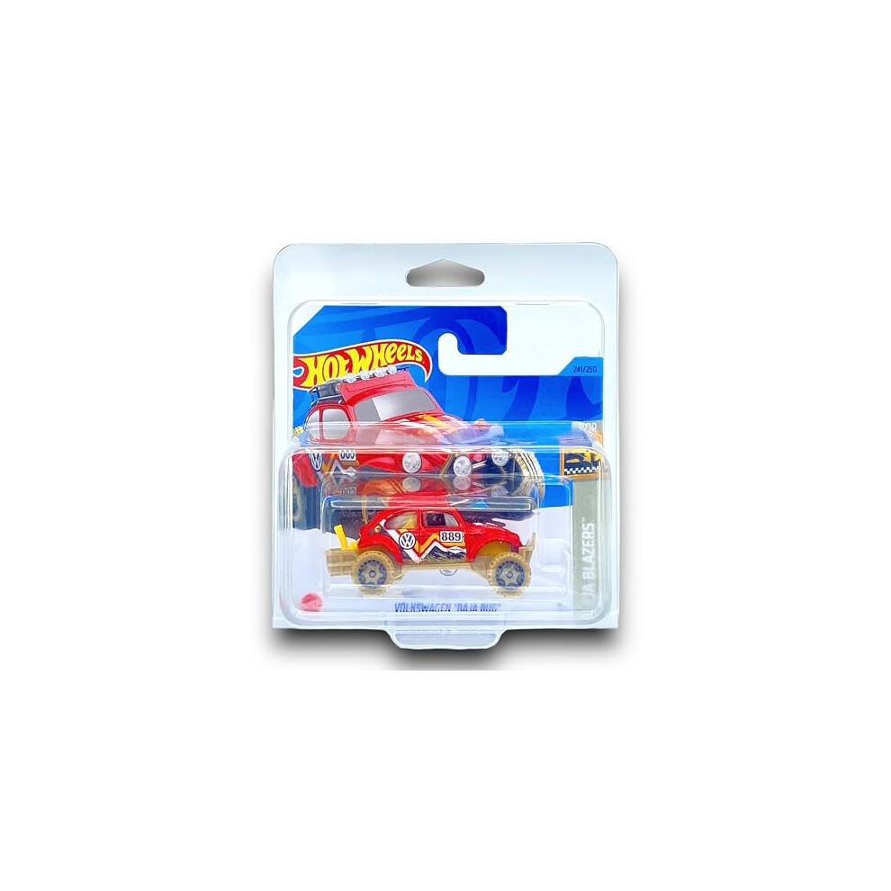 Volkswagen Baja Bug (Red (TREASURE HUNT)) 9/10 Baja Blazers - 2023-241/250 (Short Card) - COMES IN A KLAS CAR KEEPER SHORT CARD PROTECTOR CASE - HKK93