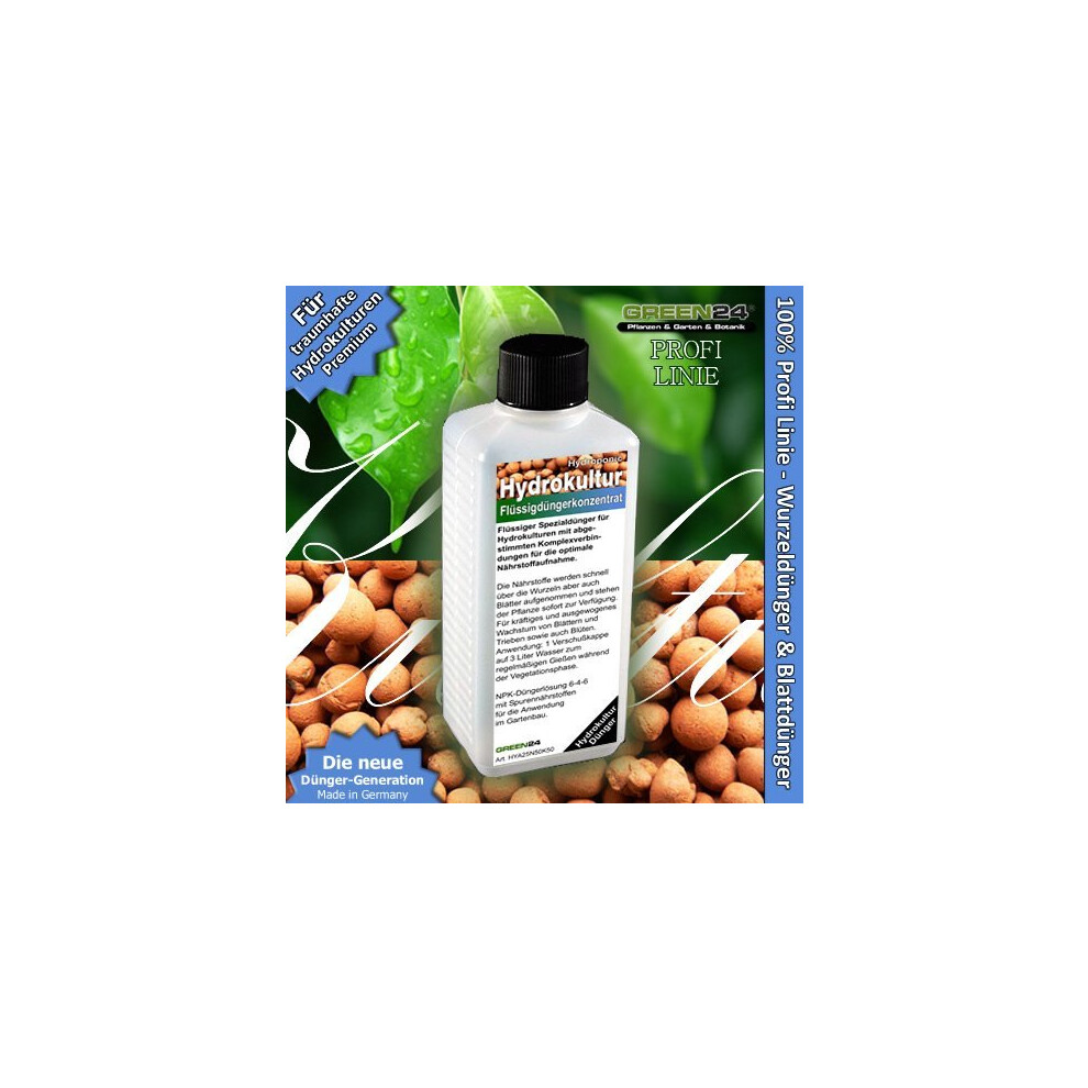 Green24 Hydroculture Hydroponics Plant Food - Liquid Fertilizer Hightech Npk, Root, Foliar, Fertiliser - Prof. Plant Food