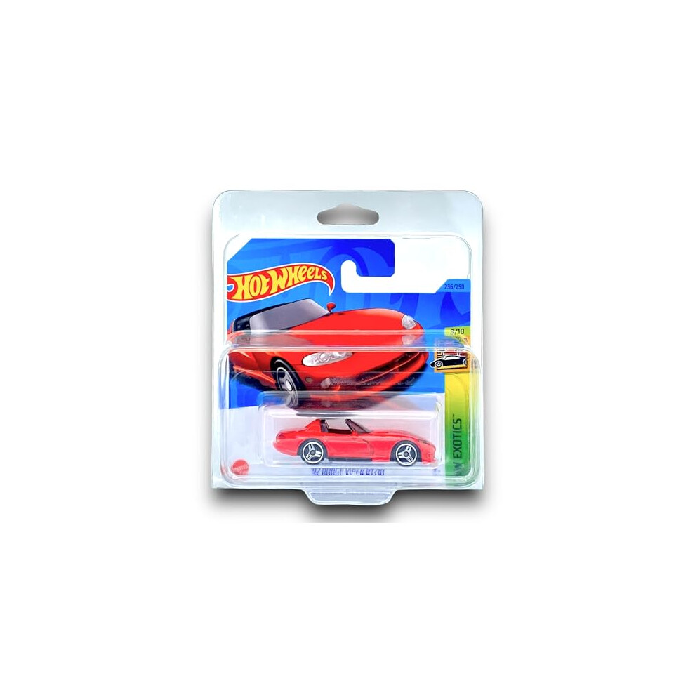 Hot Wheels '92 Dodge Viper Rt/10 (Red) 9/10 Hw Exotics - 2023-236/250 (Short Card) - Comes In A Klas Car Keeper Protective Collectors Case - Hkg71