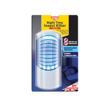 Night Time Insect Killer. Kills Flies, Moths, and Midges. Hygienic Disposal. Poison-Free UV LED lamp. Includes 5 Adhesive Sheets