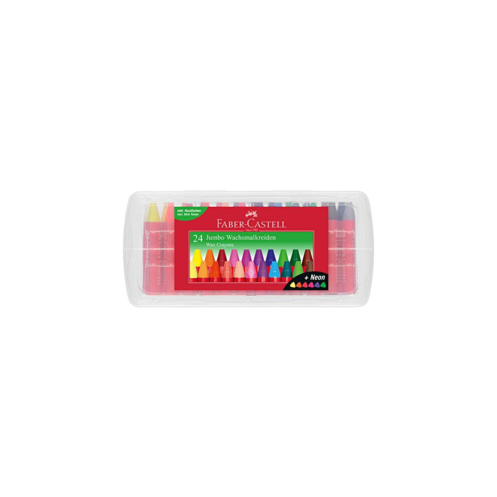 Faber-Castell - Jumbo Wax Crayons, 24 Pc (120034), Neon