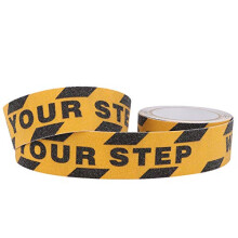 Watch Your Step Floor Sign Anti Slip Tape, Floor Stair Step Abrasive Caution Safety Tape Step Floor Sticker,Yellow PVC Safety Tape Abrasive Safety