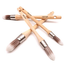 Synthetic Sash Brush Set | Round Brushes | Set Of 4 | For Painting & Cutting In Windows, Doors, Pipes, Mouldings & Profiles With Oil & Water Based