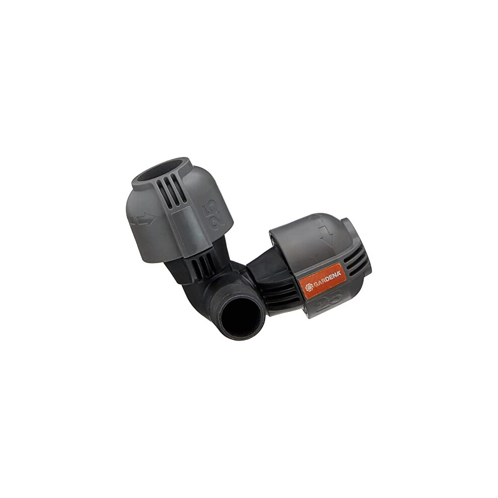 Gardena Sprinkler Elbow For External Threads: Connector For Connection In The Corner Of Turbine Sprinkler T 380, 25 Mm X 3/4 "Quick & Easy Connection