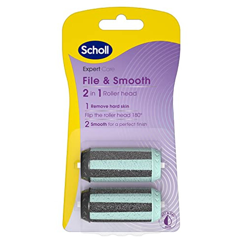 Scholl Expert Care 2-in-1 File and Smooth Foot File Refills - Scholl Replacement Roller Heads - 1 Unit Contains 2 x Replacement Rollers