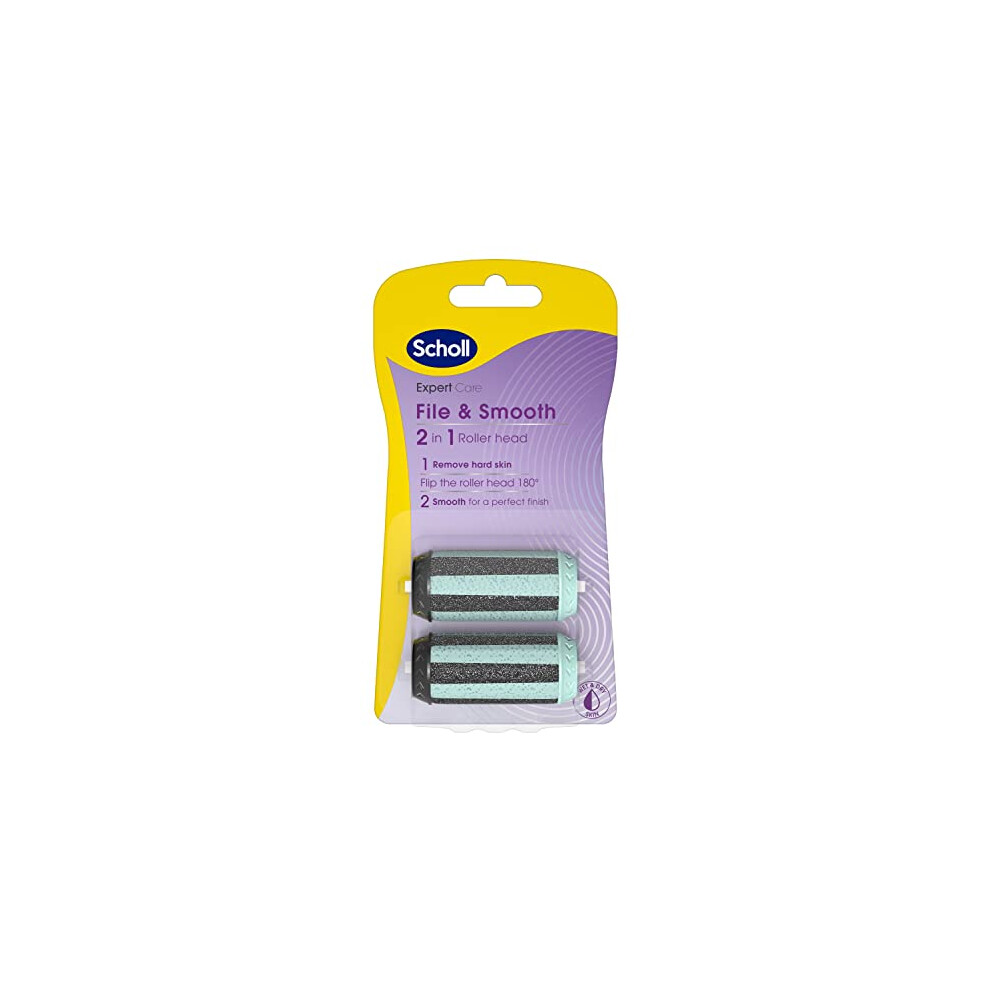 Expert Care 2-in-1 File and Smooth Foot File Refills - Scholl Replacement Roller Heads - 1 Unit Contains 2 x Replacement Rollers