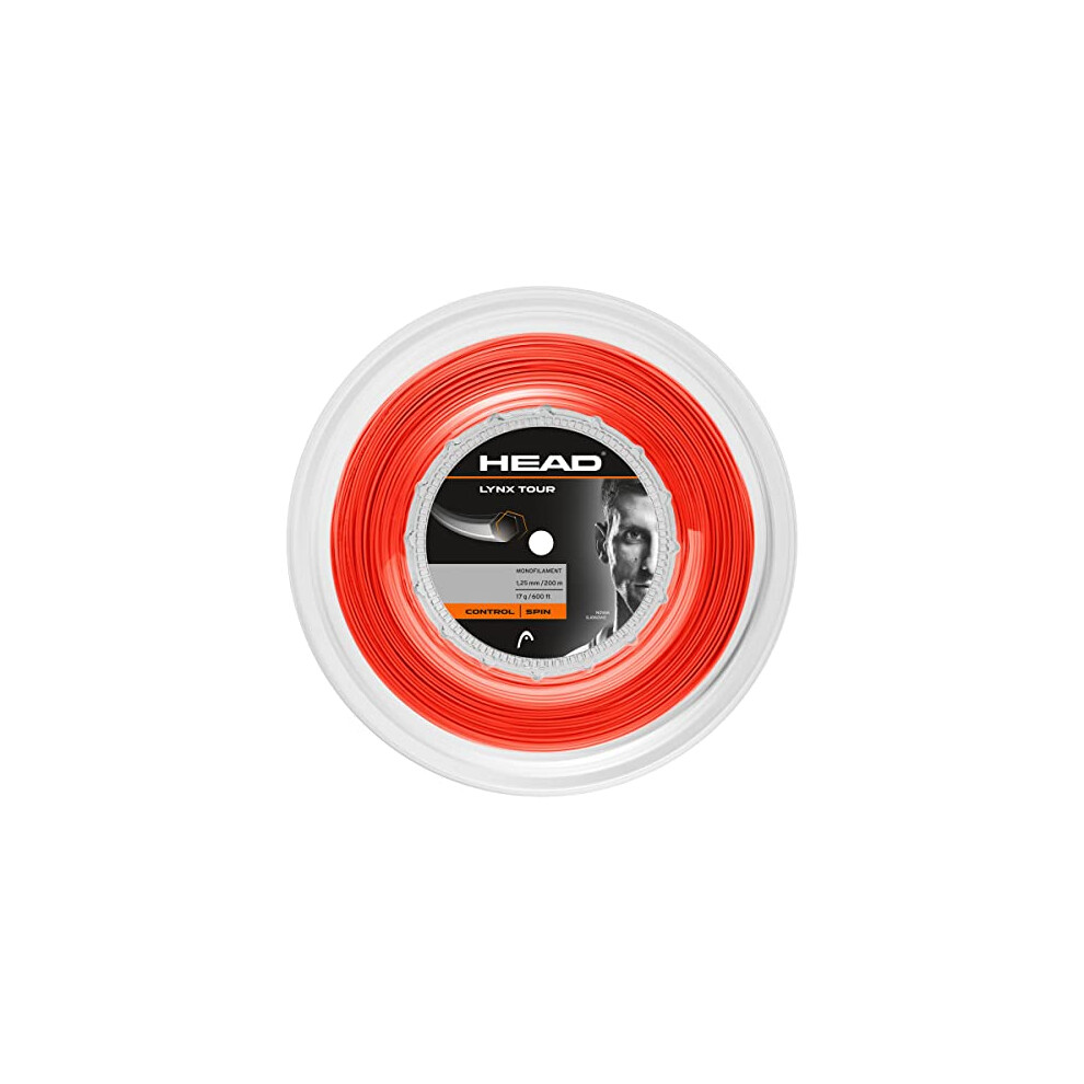 Head Lynx Tour 200M Reel Tennis String, 16 Orange