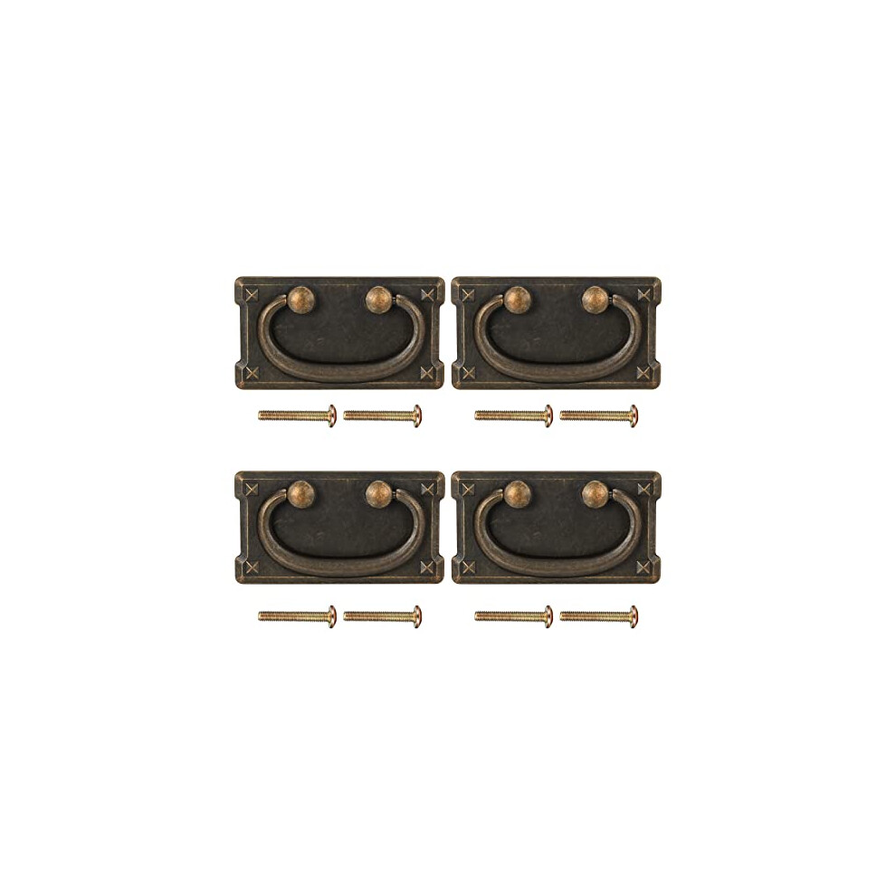 4 Pcs Drawer Pull Handles Knobs,Cupboard Pull Drop Knobs and Handles, Antique Furniture Door Pull Handles for Bedroom Wardrobe Dresser Drawer Cabinet