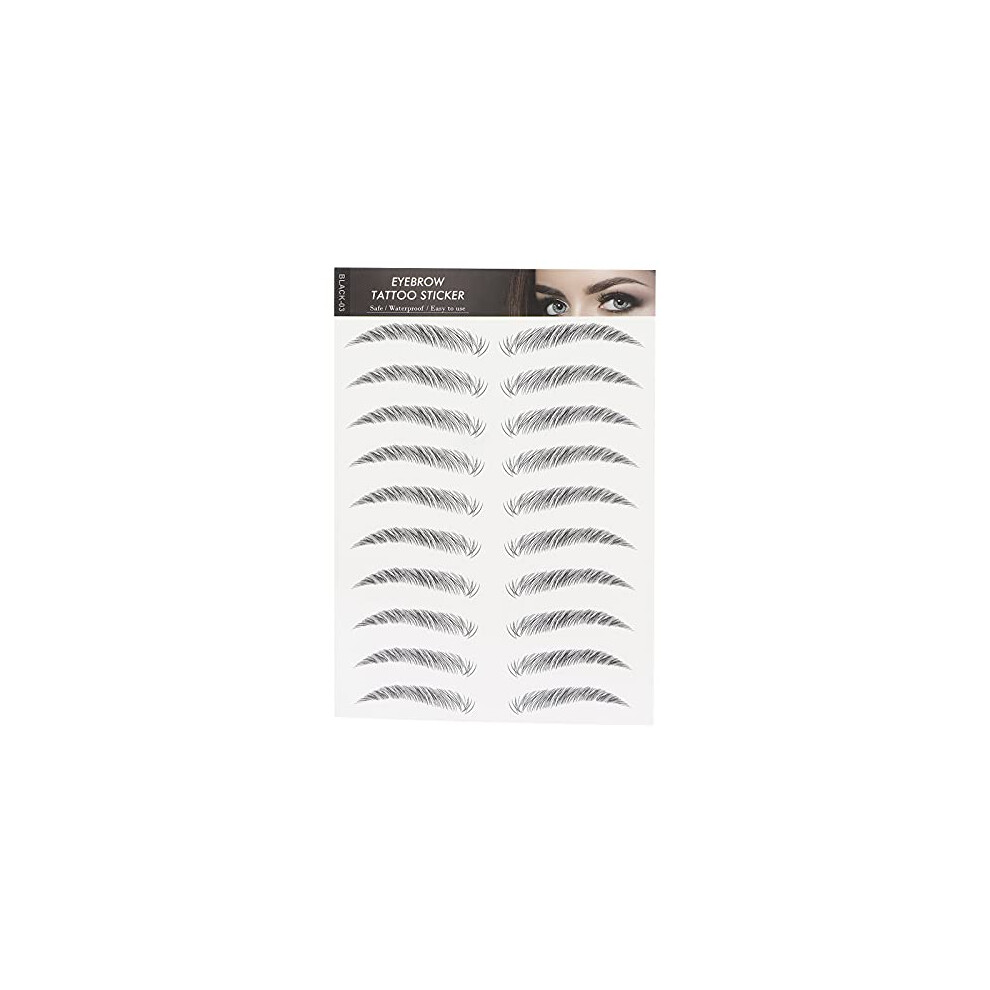 Yuyte 6D Eyebrow Tattoo Stickers, Eyebrow Shaping Stencils, Women's Semi Permanent Hair-Like Waterproof False Eyebrows Eyebrow Transfer Sticker In Arch