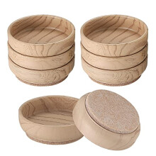 8 Pcs Felt Floor Cups Pads, Round Furniture Felt Castors, Non Slip Floor Leg Protector, 6 cm/2.4 Inch Felt Pads for Furniture Feet, Chair Legs, Wooden