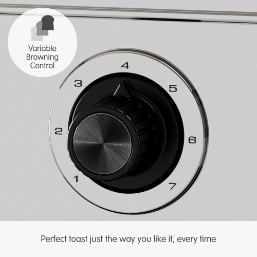 Venture Black 4 Slice Toaster Defrost Setting High Lift Feature