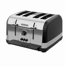Venture Black 4 Slice Toaster - Defrost Setting - High Lift Feature - 240131