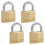 Master Lock 140Q Solid Keyed Alike Padlocks, Brass, Silver, 4 Pack 1