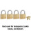 Master Lock 140Q Solid Keyed Alike Padlocks, Brass, Silver, 4 Pack 2