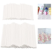 600 PCS 4 & 6 Inch Cake Paper Pop Sticks, White Lollipop Sticks, BPA Free Paper Cake Pop Sticks for Candy, Chocolate and Cake Accessories