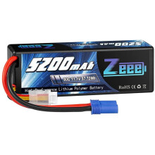 3S Lipo Battery 5200mAh 11.1V 80C with EC5 Connector Hard Case Battery for RC Car Boat Truck Helicopter Airplane Racing Models