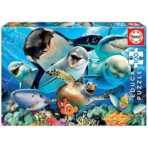 Puzzle Animali 100 pezzi - EDUCA - Selfie sott'acqua