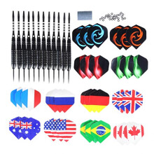Darts Set of 12 Aluminium Alloy Darts 22 g Professional Aluminium Darts with Metal Tip with Aluminium Shaft, 24 Flights, 24 Anti-Loose Rubber Rings