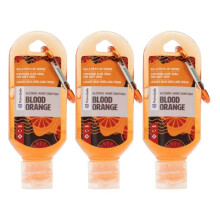 Palm Safe Blood Orange 3 Pack 60ml Anti Bacterial Premium Hand Sanitiser Travel Size Refillable Clip Bottle Quick Drying Non Sticky Extra Moisturising