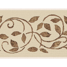 DDAZBD9334 Peel and Stick Wallpaper Border - Damask Cream Brown Vines Wall Border Retro Design, 15 ft x 7 in (4.57m x 17.78cm), Self Adhesive