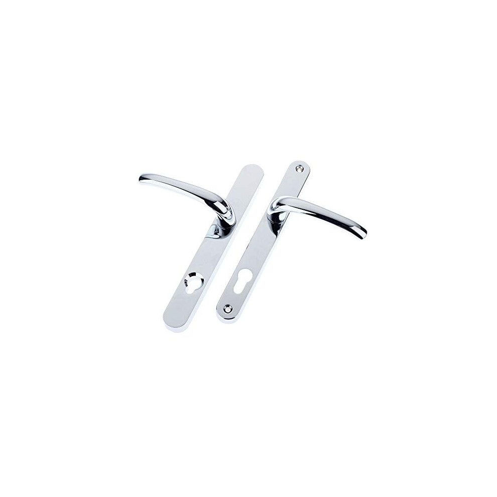 Platinum Security Polished Chrome Effect External Curved Key Lock Door Handle 92mm/215mm TS007 2
