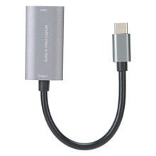 Ultra‑thin and Portable Aideo and Video Capture Card, TYPE-C HDMI to USB-C 4K 1080P Game Capture Card, Free Drive Capture Card.Silver Gray