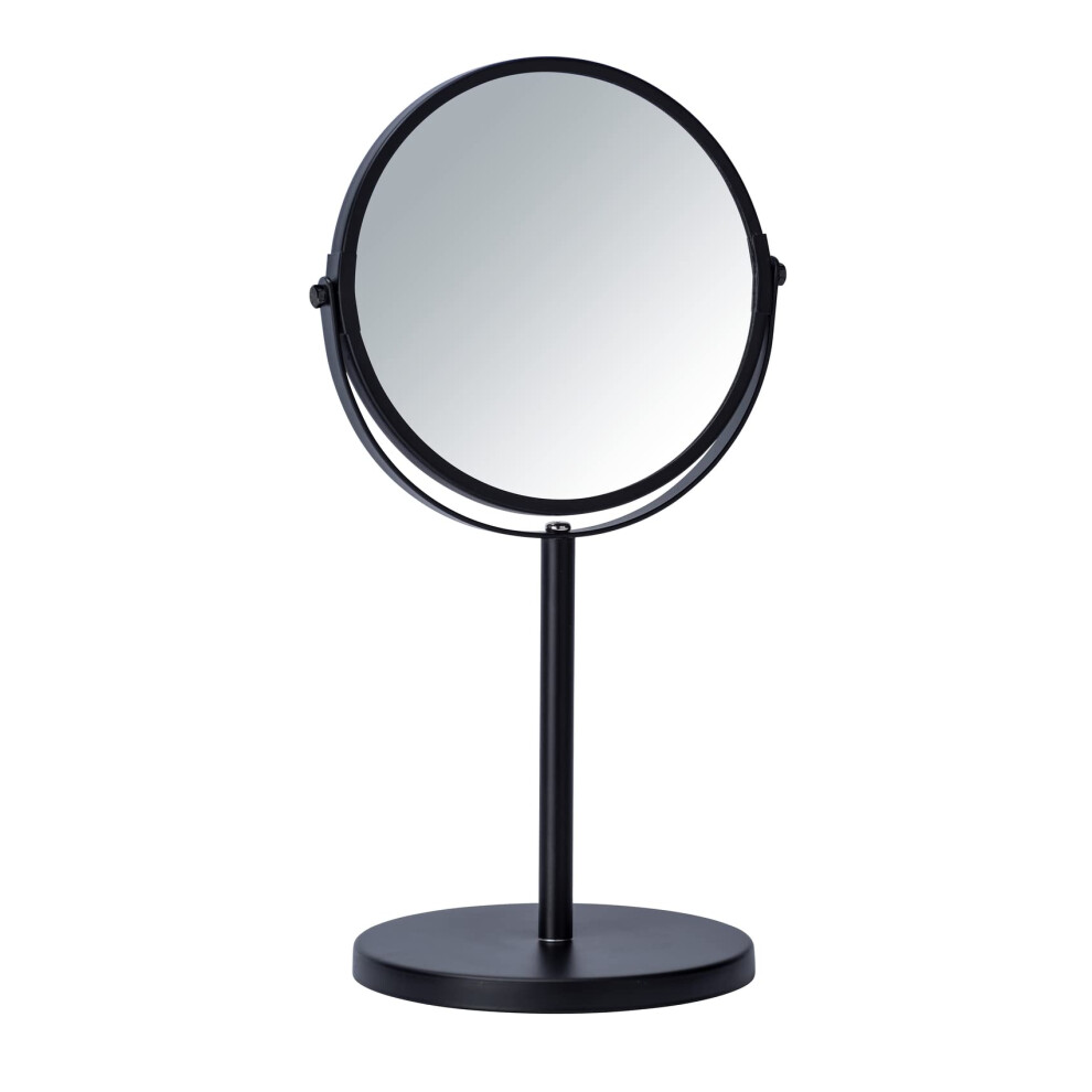 Assisi Cosmetic Standing Mirror Diameter 17 cm Black – Swivelling Make-Up Mirror with 3x Magnification Mirror Surface Diameter 16 cm 300%