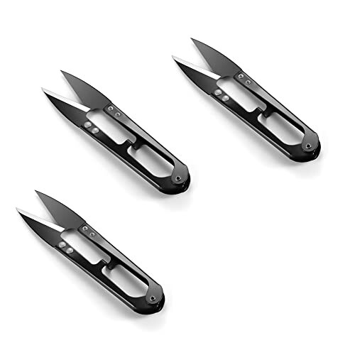 Thread Snips, 3PCS Yarn Sewing Scissors U-Shaped Cross Stitch Cutter for Embroidery, Fabric Cutting, Fishing, Crafting(Colour Random)