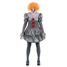 81012 Chapter Two, Pennywise Costume, Women, Grey & Red, M-UK Size 12-14