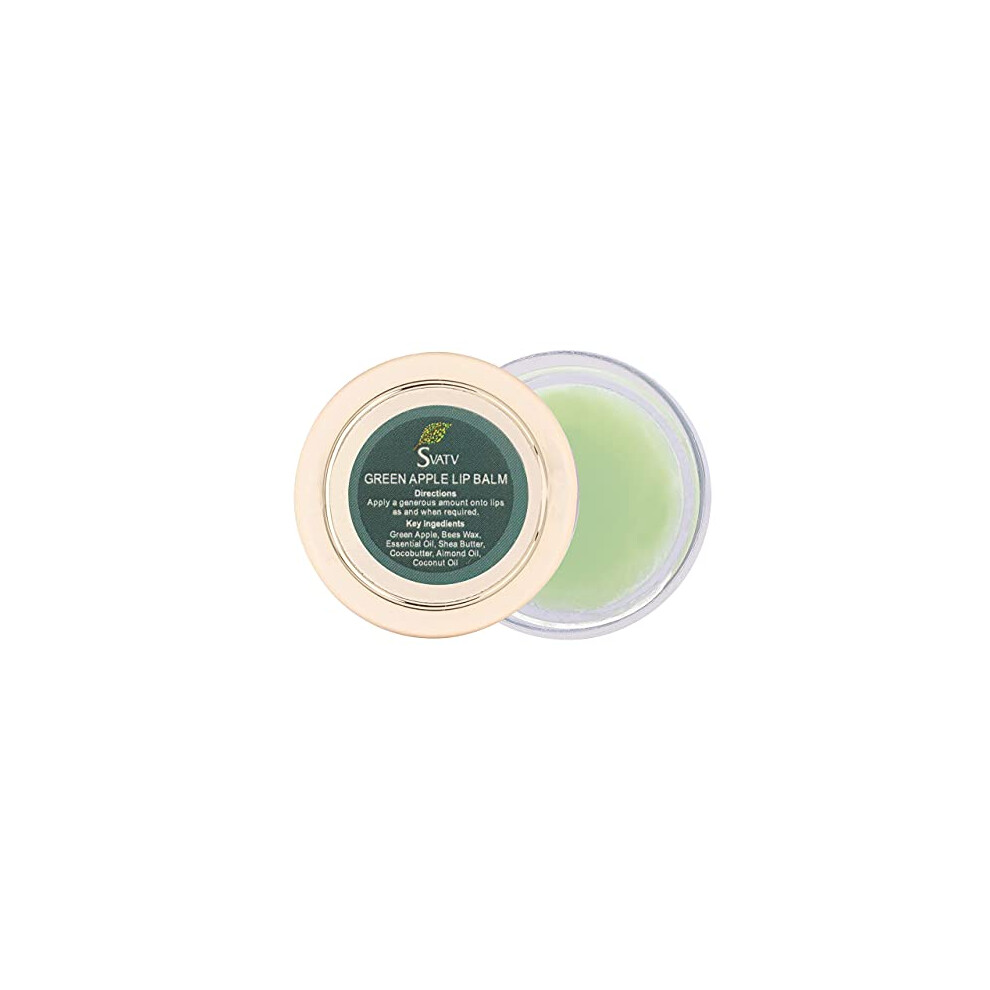 Svatv Green Apple Flavored Lip Balm With Natural Ingredients - Shea Butter Beeswax & Cocoa Butter Oil To Repair Dry Or Chapped Lips, Best Moisturizing Lip