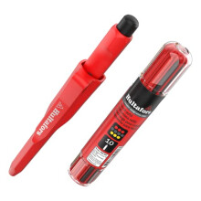 Professional deep hole marker set incl. 10 refills (red, yellow & graphite) & sharpener I I Dry marker & dispenser with non-slip clip I Carpenter's