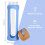 HYDRATE Bottles | Clear and Transparent 650ml Water Bottle with Light Blue Silicone Sleeve - BPA-Free - Stylish and Functional Glass Bottle - Leak-proof and 4