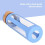HYDRATE Bottles | Clear and Transparent 650ml Water Bottle with Light Blue Silicone Sleeve - BPA-Free - Stylish and Functional Glass Bottle - Leak-proof and 5