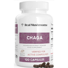 Real Mushrooms, Chaga, Poudre d'Extrait de Champignon, 120 Gélules