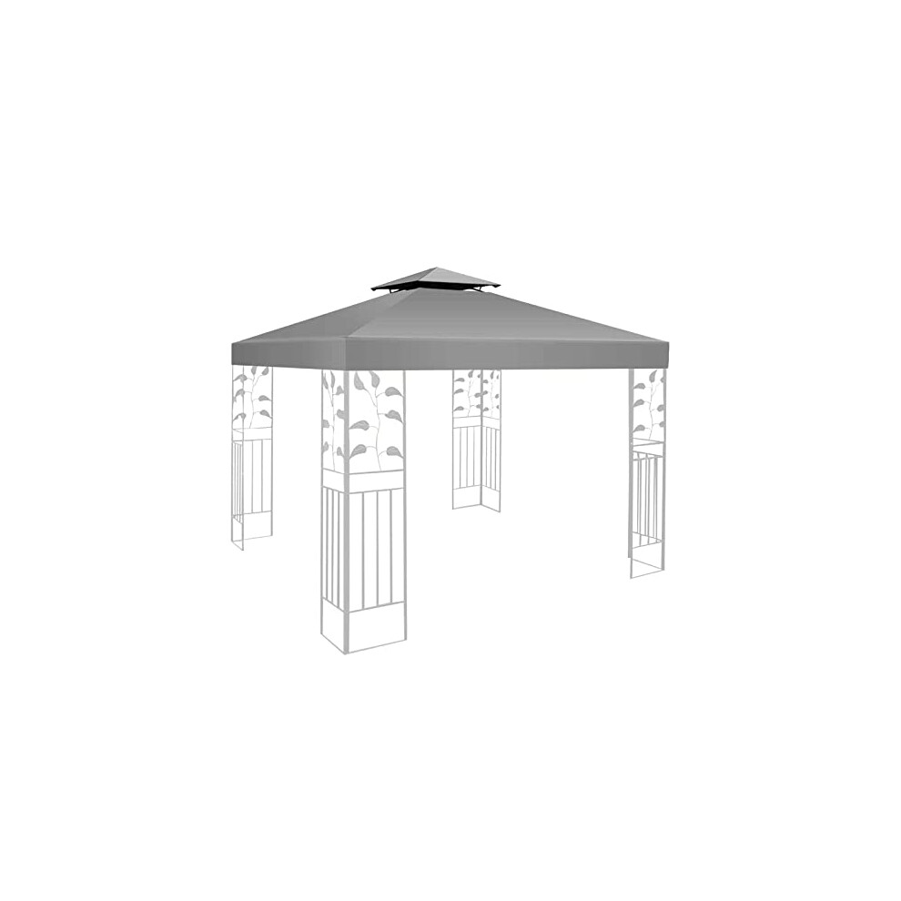 Gazebo canopy replacement covers 3m x 3m,Outdoor Waterproof Canopy,with 2 Tier Roof,Patio Top Canopy, Garden Party Tent (TOP ONLY)