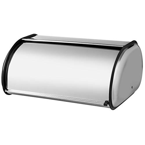 Bread Bin, Stainless Steel Breadbox with Roll-Top Lid, Convenient ...