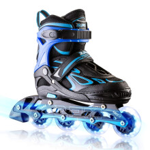 Adjustable Light up Kids Inline Skates, Inline Skates for Boys and Girls - Blue Small