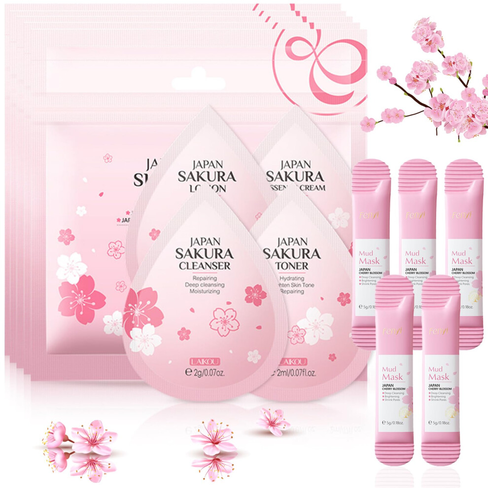 25PCS Skin Care Gift Sets for Teenage Girls, Kids Sakura Skincare Set