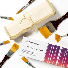 Artist Paint Brush Set - 24 Premium Soft Paintbrushes & Washable Canvas Travel Pouch - Quality Art Supplies - Perfect for Acrylic, Watercolour, Oil,