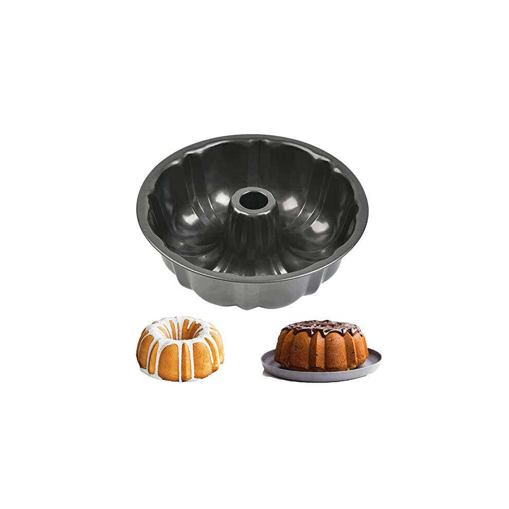 Ring Cake Tin, 24cm/9.6in Tin Round Cake Pan Tray, Non-Stick Baking Moulding Tin, Carbon Steel